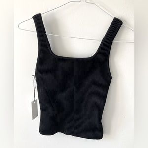 Aritzia Sculpt Knit Tank Top Black 2XS